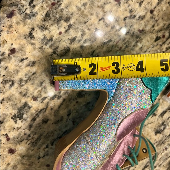 John Fluevog Pink and Blue Glitter Heels - Picture 13 of 16